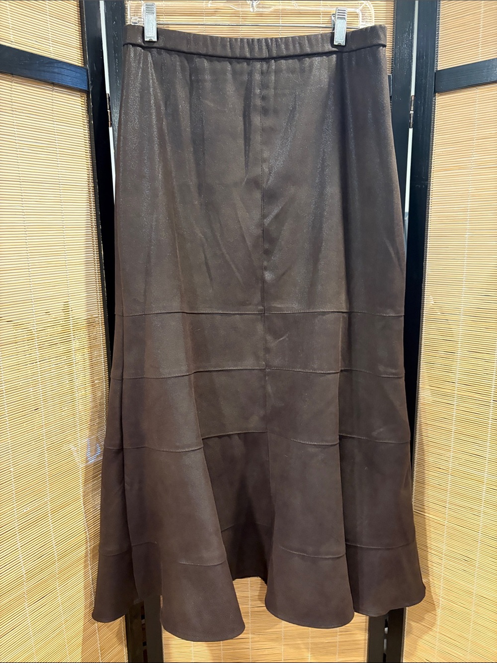 Frank Lyman Design Brown A-Line Suede Skirt